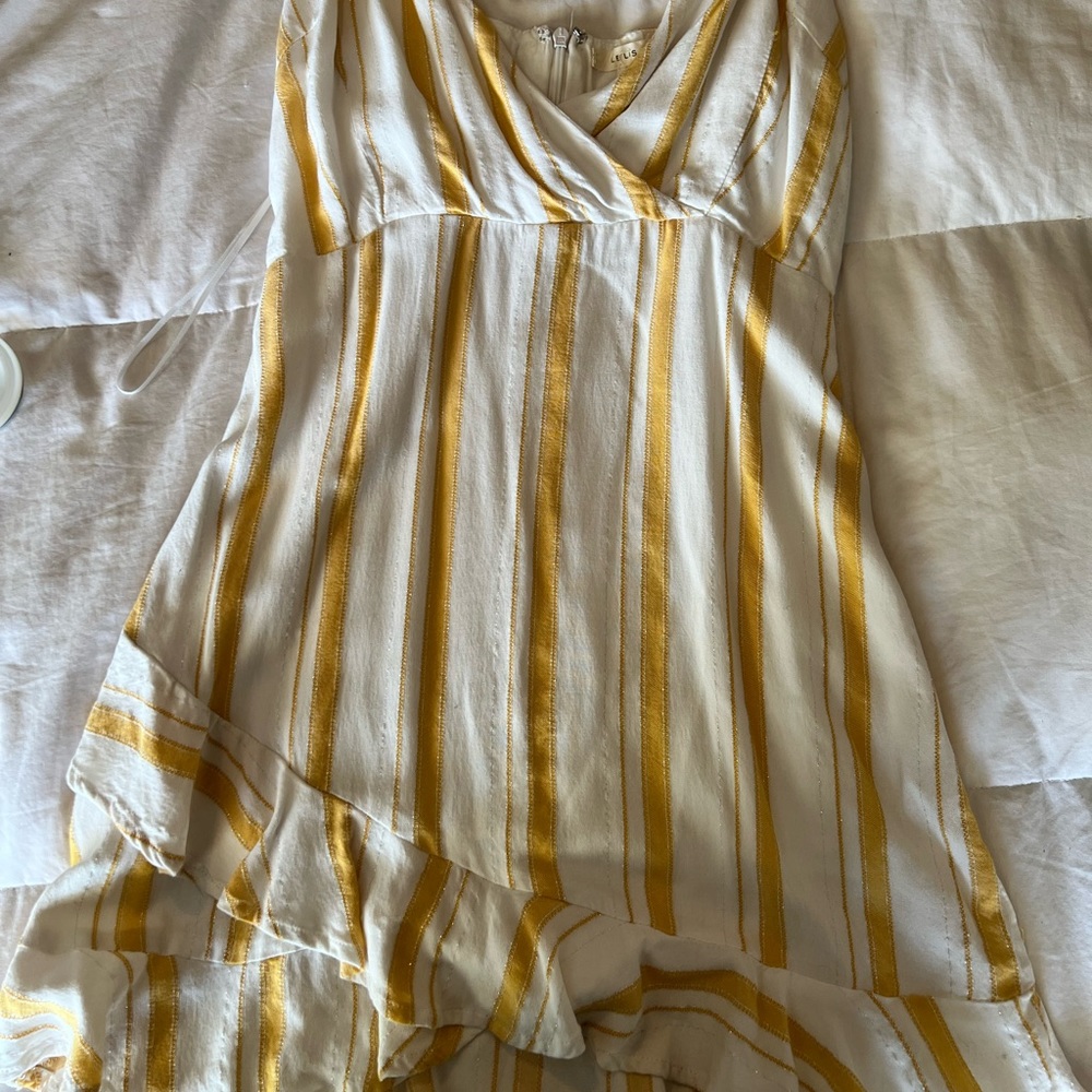 Lelis boutique yellow and white romper